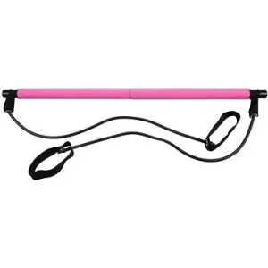 Pilates Sticks posilňovacia tyč s gumou ružová