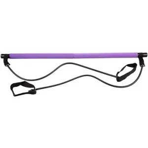 Pilates Sticks posilňovacia tyč s gumou fialová