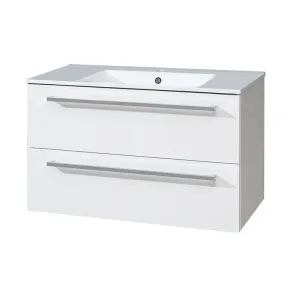 MEREO - Bino, kúpeľňová skrinka s keramickým umývadlom 101 cm, biela CN662