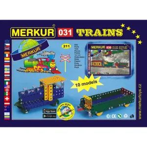 Merkur 031 Stavebnica železničné modely 10 modelov 211ks v krabici 26x18x5cm