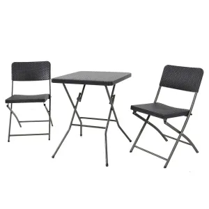 Sada štvorcový stôl + 2 stoličky čierna #3628315