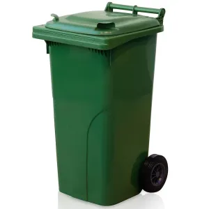 Mobilní plastový odpadkový koš 120 zelená