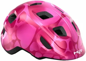 MET Hooray Pink Hearts/Glossy XS (46-52 cm) Detská prilba na bicykel