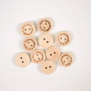 Drevené gombíky Handmade 1,5 cm - balenie 10ks
