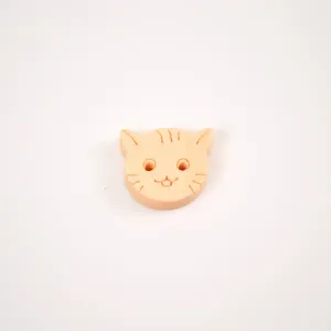 Drevený gombík Handmade  mačička - balenie 10 ks