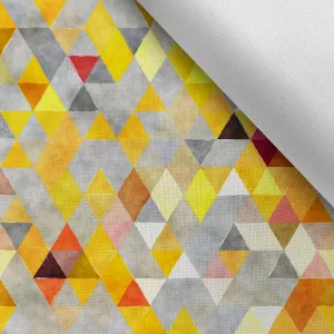Látka s potlačou nepremokavý polyester TD/NS trojuholník žltý