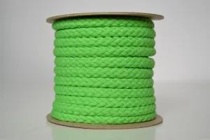 Pletená bavlnená šnúra limetka 1 cm premium