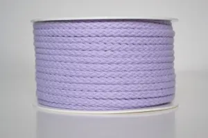Pletená bavlnená šnúra svetlá fialová 5 mm premium