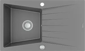 MEXEN MEXEN - Cesar granitový drez 1 s odkvapkávačom 775x470 mm, sivá 6514771010-71