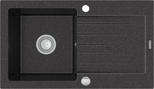 MEXEN MEXEN - Pablo granitový drez 1 s odtokovou nosnej stôl 752x436 mm, čierna škvrnité 6510751010-76
