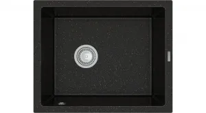MEXEN MEXEN - Pedro granitový drez 1-miska 560x460 mm, čierna / kovové zlato 6508561000-75