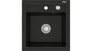 MEXEN MEXEN - Vito granitový drez 1-miska 520x490 mm, čierna / kovové zlato 6503521000-75