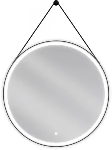 MEXEN - Reni zrkadlo s osvetlením, s 80 cm, LED 6000K, čierny rám 9812-080-080-611-70