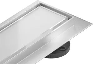 Odtokový žľab MEXEN FLAT 50 cm - biele sklo