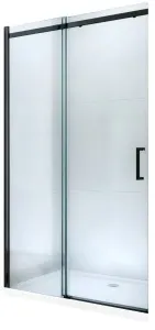 MEXEN - Omega posuvné sprchové dvere 100, transparent, čierna so sadou pre niku 825-100-000-70-00