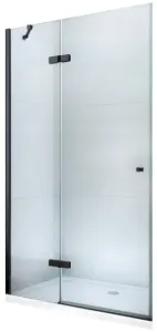 MEXEN - ROMA krídlové dvere 100x190 cm 6mm, čierne, transparent so stenovým profilom 854-100-000-70-00