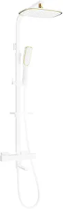 MEXEN/S - CQ49 vaňový stĺp s termostatickou batériou, biela / zlato 779104995-25
