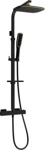 MEXEN/S - CQ49 sprchový stĺp s termostatickou batériou, čierna / zlato 772504995-75