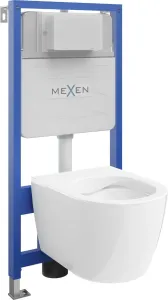 MEXEN/S - WC predstenová inštalačná sada Fenix Slim s misou WC Carmen, biela 6103388XX00
