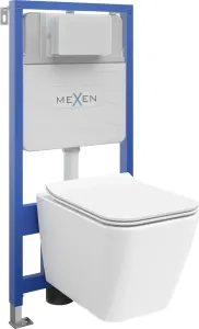 MEXEN/S - WC predstenová inštalačná sada Fenix Slim s misou WC Cube + sedátko softclose, biela 61030924000