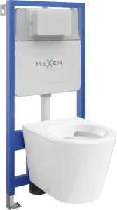 MEXEN/S - WC predstenová inštalačná sada Fenix Slim s misou WC Rico, biela 6103372XX00