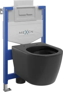 MEXEN/S - WC predstenová inštalačná sada Fenix XS-U s misou WC Carmen, čierna mat 6853388XX85