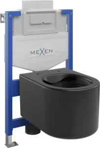 MEXEN/S - WC predstenová inštalačná sada Fenix XS-U s misou WC Sofia, čierna mat 6853354XX85