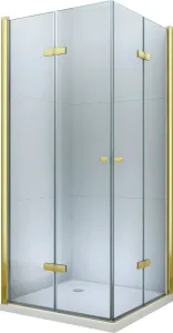 MEXEN/S - Lima Duo sprchovací kút 80 x 80, transparent, zlato 856-080-080-50-00-02