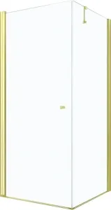 MEXEN/S - PRETORIA sprchovací kút 80x100, transparent, zlatá 852-080-100-50-00
