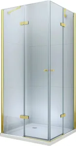 MEXEN/S - Roma Duo sprchový kút 100 x 100, transparent, zlato 854-100-100-50-00-02