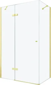 MEXEN/S - ROMA sprchovací kút 90x80, transparent, zlatá 854-090-080-50-00