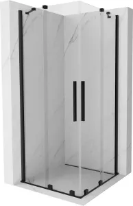 MEXEN/S - Velar Duo štvorcový sprchovací kút 100 x 100, transparent, čierna 871-100-100-02-70