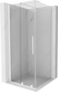 MEXEN/S - Velár sprchovací kút 90 x 90, transparent, biela 871-090-090-01-20