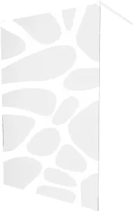 MEXEN/S - KIOTO samostatne stojaca sprchová zástena 120 x 200, transparent/biely vzor 8 mm, biela 800-120-002-20-97