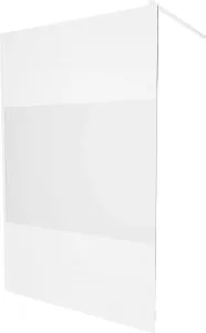 MEXEN/S - KIOTO Sprchová zástena WALK-IN 100 x 200, transparent/dekor 8 mm, biela 800-100-101-20-35