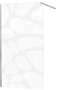 MEXEN/S - KIOTO Sprchová zástena WALK-IN 100x200 cm 8 mm, chróm, biely vzor 800-100-101-01-97