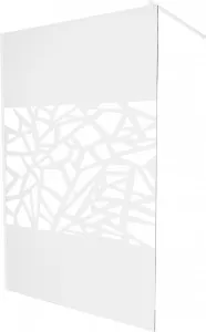 MEXEN/S - KIOTO Sprchová zástena WALK-IN 120 x 200, transparent/biely vzor 8 mm, biela 800-120-101-20-85