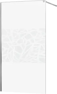 MEXEN/S - KIOTO Sprchová zástena WALK-IN 70x200 cm 8 mm, chróm, biely vzor 800-070-101-01-85