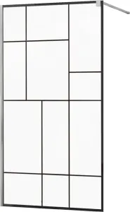 MEXEN/S - KIOTO Sprchová zástena WALK-IN 90x200 cm 8 mm, chróm, čierny vzor 2 800-090-101-01-78