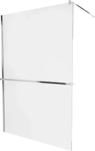 MEXEN/S - KIOTO Sprchová zástena WALK-IN s poličkou a držiakom uterákov 120 x 200, transparent 8 mm, chróm 800-120-121-01-00