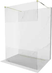 MEXEN/S - Kioto Sprchová zástena WALK-IN voľne stojaca 140 x 200, transparent/dekor 8 mm, zlatá 800-140-002-50-35