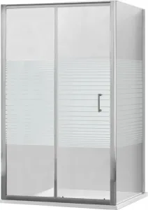 MEXEN/S - Apia Sprchovací kút 140x90, transparent / dekor, chróm + vanička so sifónom 840-140-090-01-20-4010