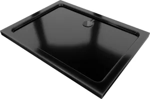 MEXEN/S - Flat sprchová vanička obdĺžniková slim 110 x 70, čierna + čierny sifón 40707011B