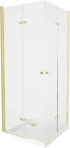 MEXEN/S - Lima Duo sprchovací kút 100x100, transparent, zlatá + vanička so sifónom 856-100-100-50-02-4010G