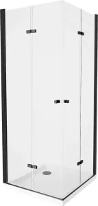 MEXEN/S - Lima Duo sprchovací kút 70x70, transparent, čierna + vanička so sifónom 856-070-070-70-02-4010B