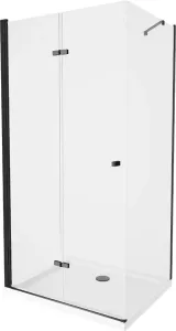 MEXEN/S - Lima sprchovací kút 100x80, transparent, čierna + biela vanička so sifónom 856-100-080-70-00-4010B