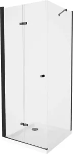MEXEN/S - Lima sprchovací kút 70x70, transparent, čierna + biela vanička so sifónom 856-070-070-70-00-4010B