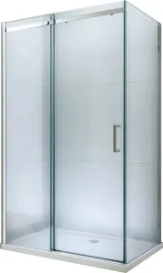 MEXEN/S - Omega obdĺžnikový sprchový kút 130x90, transparent, chróm + vanička 825-130-090-01-00-4010