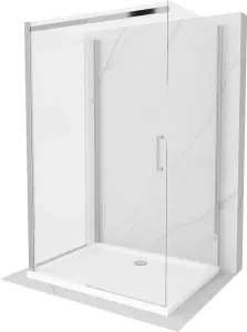 MEXEN/S - OMEGA sprchovací kút 3-stenný 110x90 cm, transparent, chróm + vanička vrátane sifónu 825-110-090-01-00-3s-4010