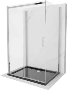 MEXEN/S - OMEGA sprchovací kút 3-stenný 110x90, transparent, chróm + vanička vrátane sifónu 825-110-090-01-00-3s-4070